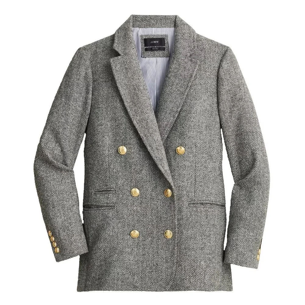 NWT J.Crew Bristol Blazer in Heather Graphite Herringbone Wool Jacket 6